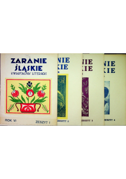 Zaranie śląskie Rok VI Zeszyt 1 do 4 1930 r.