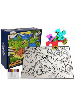 Puzzle do kolorowania dinozaury 24el