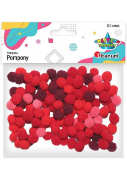 Pompony poliestrowe 10mm czerwone 120szt.