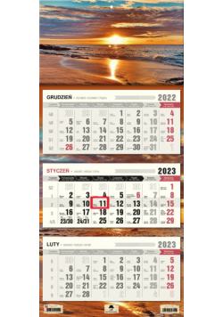 Kalendarz ścienny Trójdzielny Plaża