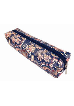 Piórnik prostokąt Paisley kwiaty blue