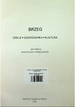 Brzeg dzieje gospodarka kultura