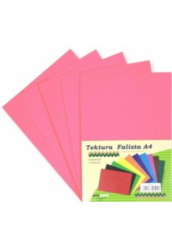 Tektura A4 falista różowa 5szt