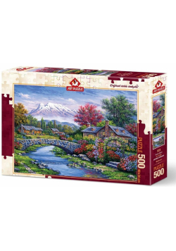 Puzzle 500 Piękna chatka nad rzeką