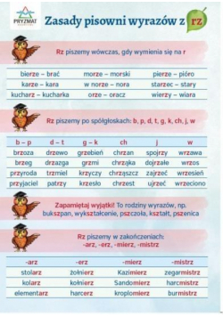 Plansza ortograficzna Zasady pisowni wyrazów z RZ