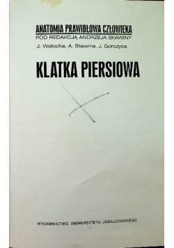 Anatomia prawidłowa człowieka Klatka piersiowa