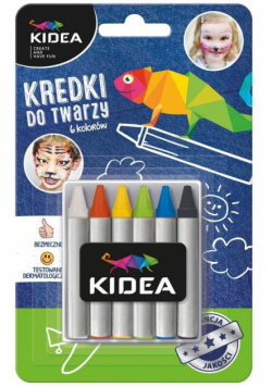 Kredki do twarzy 6 kolorów x 2,5g KIDEA