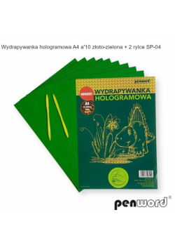 Wydrapywanka hologramowa A4 złoto-zielona