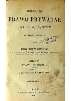 Prawo prywatne austriackie dział II i III 1867 r
