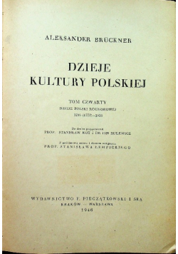 Dzieje kultury polskiej Tom IV 1946 r.