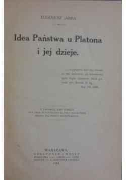 Idea Państwa u Platona i jej dzieje 1918 r