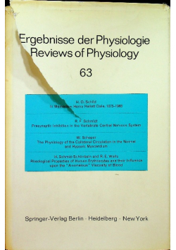 Ergebnisse der physiologie reviews of physiology