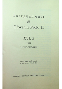 Insegnamenti di Giovanni Paolo II XVI część 2 1993