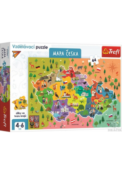 Puzzle Edukacyjne 44 Mapa Czech TREFL