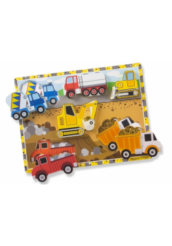 Puzzle drewniane Samochody budowlane