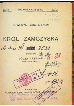 Król zamczyska 1922 r.