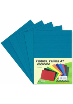 Tektura A4 falista niebieska 5szt