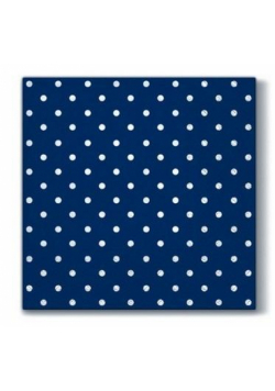 Serwetki Granatowe w białe kropki 33x33cm 20szt