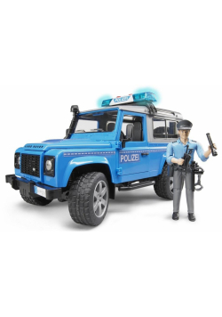 Land Rover Defender policyjny niebiesko srebrny