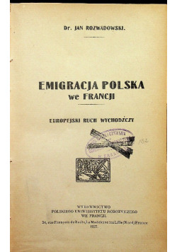 Emigracja polska we Francji 1927 r.