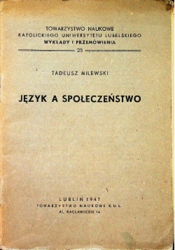 Język a społeczeństwo 1947 r.