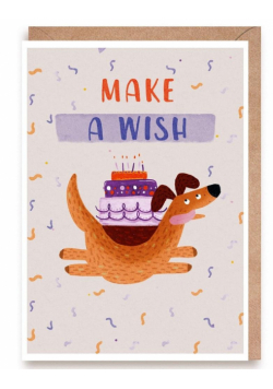 Kartka urodzinowa Pies Make a wish