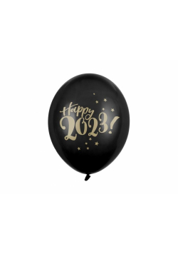Balony Happy 2023! Pastel Black 30cm 6szt