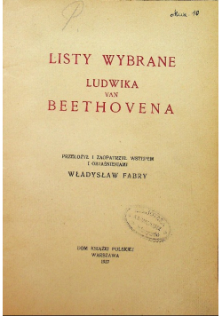 Listy wybrane Ludwika van Beethovena 1927 r.