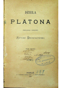 Dzieła Platona 1879 r.