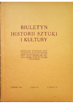 Biuletyn historii sztuki i kultury Rok VIII Nr 1 / 2 1946 r.