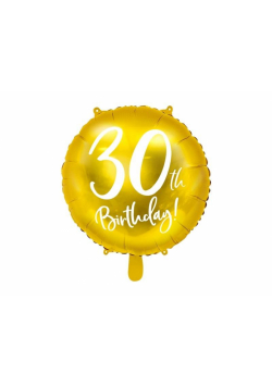 Balon foliowy 30th Birthday 45cm złoty