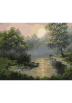 Malowanie po numerach - Świt na wsi 30x40cm