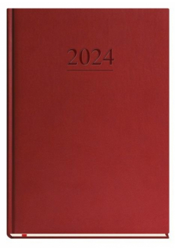 Terminarz 2024 A4 tygodniowy uniwersalny bordowy