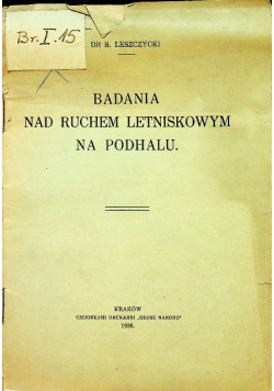 Badania nad ruchem letniskowym na Podhalu 1936 r.