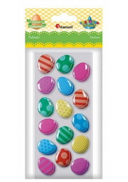 Naklejki wypukłe miękkie pisanki 20x25mm mix 32szt