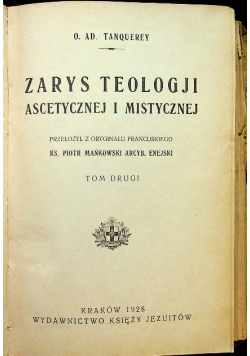 Zarys Teologji ascetycznej i mistycznej, 1928 r