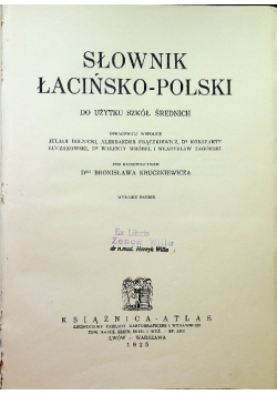 Słownik Łacińsko  Polski  1925 r