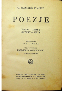 Flaccus Poezje 1924 r