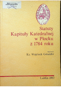 Statuty Kapituły Katedralnej w Płocku z 1784 roku