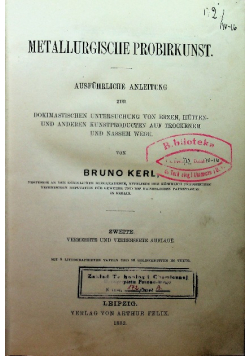 Metallurgische probirkunst 1882r .