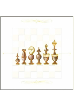 Karnet 16x16cm + koperta Szachy drewniane