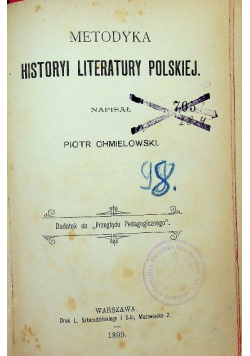 Metodyka historyi literatury polskiej 1899 r.