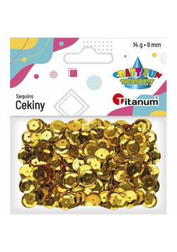 Cekiny okrągłe 9mm metaliczne złote 14g