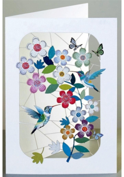 Karnet PM263 wycinany + koperta Kolibry
