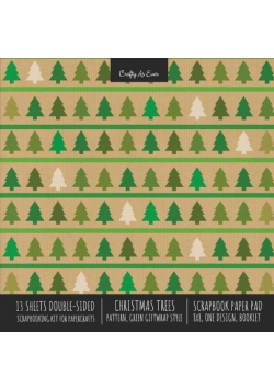 Christmas Trees Pattern Scrapbook Paper Pad 8x8 Decorative Scrapbooking Kit for Cardmaking Gifts, DIY Crafts, Printmaking, Papercrafts, Green Giftwrap Style