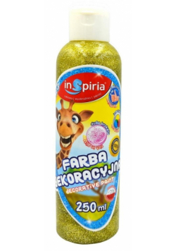 Farba dekoracyjna brokat żółta 250ml