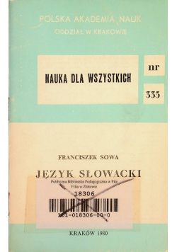Nauka dla wszystkich nr 335 Język słowacki