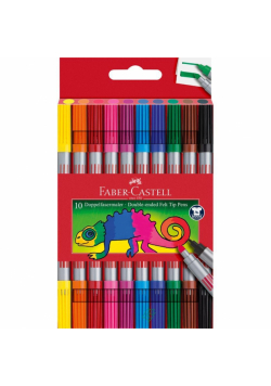 Flamastry dwustronne 10 kolorów FABER CASTELL