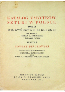 Katalog zabytków sztuki w Polsce tom III zeszyt 9