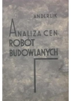 Analiza cen robót budowlanych  1935 r.